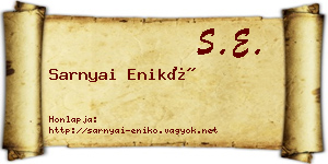 Sarnyai Enikő névjegykártya